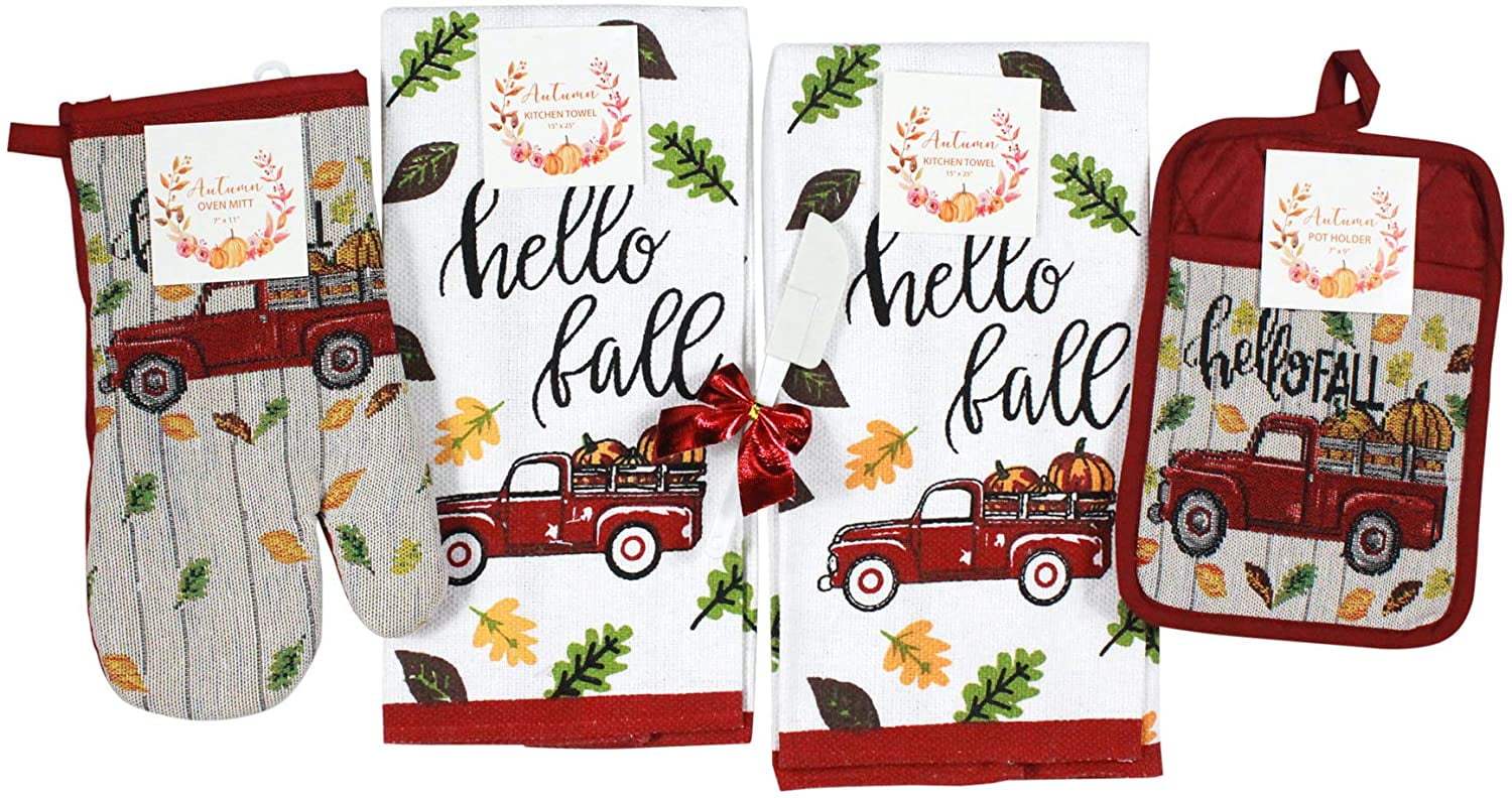 Welcome Fall Embellished Dish Towels, Set of 3