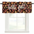 thumbnail image 1 of Hello Fall Farmhouse Short Window Curtain Valances, Thanksgiving Maple Leaves Autumn Country Plants Rod Pocket Kitchen Valances for Living Room Bedroom Bathroom Cafe 42" x 18", 1 of 8