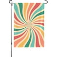 thumbnail image 1 of Hello Fall Garden Flag 12x18 Inch Groovy Retro Swirl Burst Decorative Flag Small Vertical Double Sided Holiday Farmhouse Seasonal Decor for Yard, 1 of 6