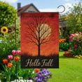 thumbnail image 1 of Hello Fall Garden Flag, Autumn Tree Yard Decor, Seasonal Outdoor Banner, Full Moon Fall Garden Sign, Harvest Porch Decoration, Halloween Gift, 1 of 7
