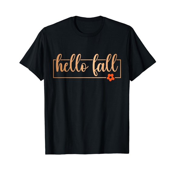 Hello Fall Gifts Fall Y'All Leopard Peace Love Autumn T-Shirt