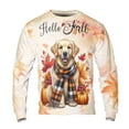 thumbnail image 1 of Hello Fall Golden Retriever Scarf Welcome Autumn with Leaves Pumpkins All Over Print 3D Sweatshirt Unisex Merch Goldens Dog Lover Gifts Idea - 00011, 1 of 6