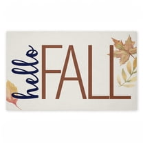 Hello Fall Greeting Printed Outdoor Door Mat, design by Kim Allen, 18"x30"