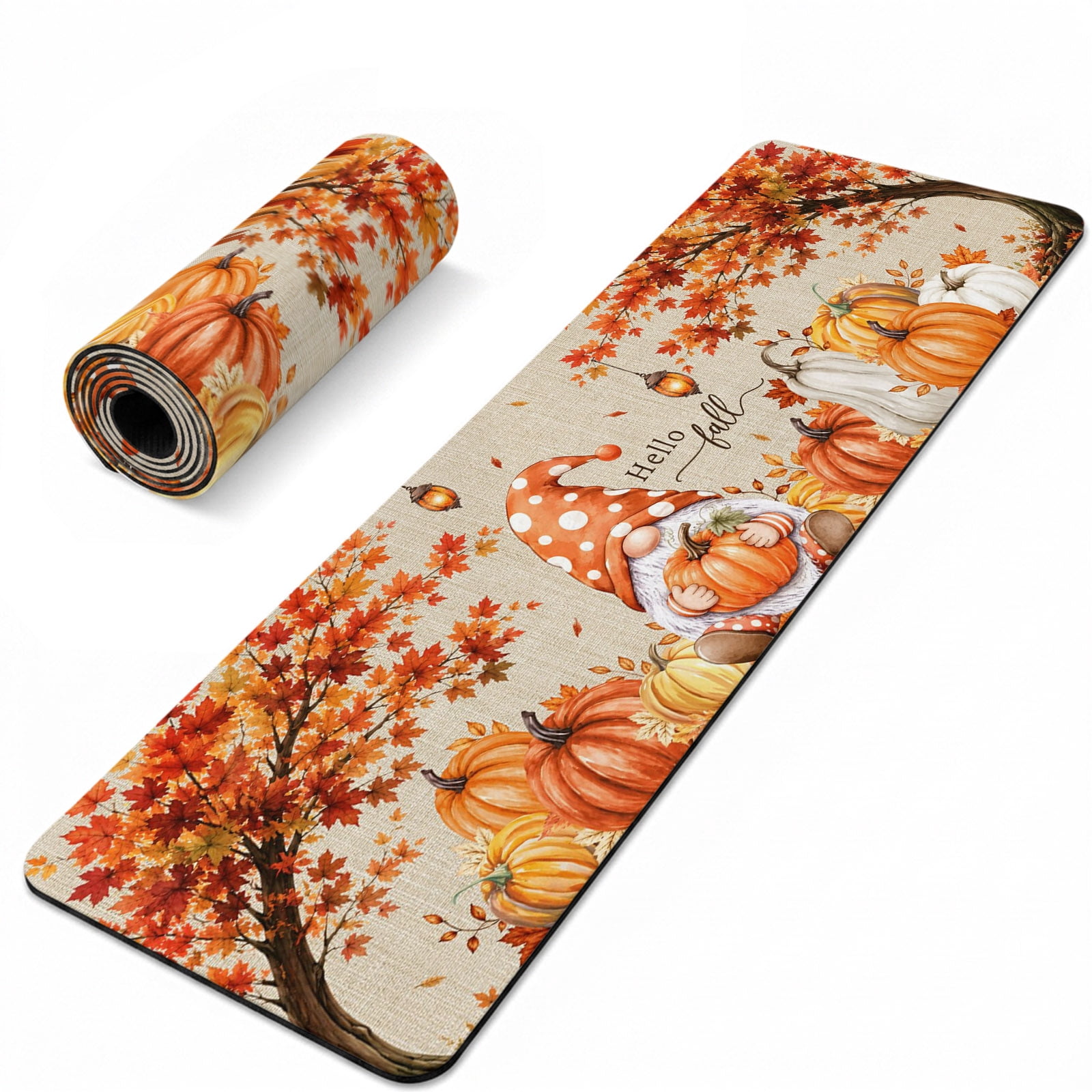 Potts Instulated Hello Fall Heat Insulation Mats for Countertop Rustic Gnome Orange ...