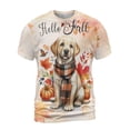 thumbnail image 1 of Hello Fall Labrador Retriever Scarf Welcome Autumn with Leaves Pumpkins All Over Print 3D Shirt Unisex Merch Lab Dog Lover Gifts - 00011, 1 of 6