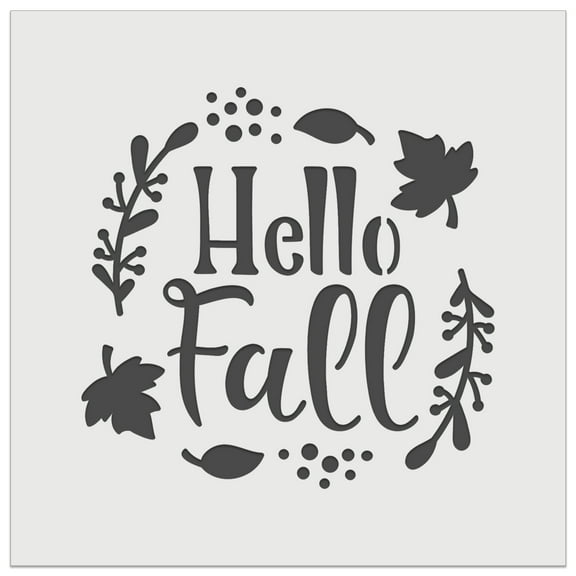Hello Fall Leaves DIY Cookie Wall Craft Stencil - 3.5 Inch