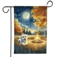 thumbnail image 1 of Hello Fall Maltese Enjoys Warm Campfire Autumn Night Bright Moon Garden Flag 12x18in Double Sided Maltese Dog Lover Gifts Idea Outdoor Decor - 01008, 1 of 5