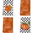thumbnail image 1 of Hello Fall Maple Leaves Pumpkin Autumn Dish Towels 18x26 Inch Hand Kitchen Towels Dishcloth Home Decorations Set of 4, 1 of 6