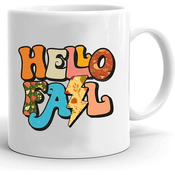 Hello Fall Mug, Fall Mug Gifts For Women, Pumpkin Mug, Thanksgiving Gift, Autumn Mug, Fall Coffee Mug, Fall Decor, Spooky Mug Birthday Christmas Thanksgiving Gifts for Him Her