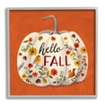 thumbnail image 1 of Hello Fall Patterned White Pumpkin Floral Botanicals Botanical & Floral Graphic Art Framed Art Print Wall Art, 1 of 7