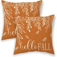 thumbnail image 1 of Hello Fall Pillow Covers 20x20 Inch 2 Pcs,Burnt Orange White Fallen Leaves Decorative Throw Pillows,Autumn Harvest Farmhouse Outdoor Decor Pillowcase Linen Cushion Cover for Home Couch Sofa Bed, 1 of 6