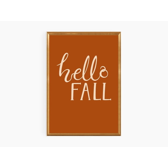 Hello Fall Poster: Rustic Autumn Home Decor, Unframed Poster Size 8x12