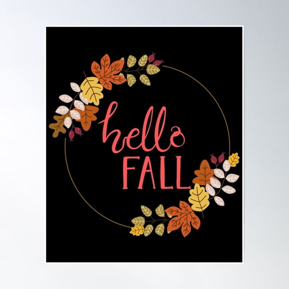 Hello Fall Poster Wall Art, Modern Wall Decor, 16x24 UNFRAMED