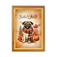 thumbnail image 1 of Hello Fall Pug Scarf Welcome Autumn with Leaves Pumpkins Acrylic Plaque with Wood Photo Frame Box Dog Lover Gifts Light Box - 00011, 1 of 5
