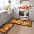 thumbnail image 1 of Hello Fall Pumpkin Decorative Kitchen Rugs Set of 2,Thanksgiving Autumn Pumpkin Front Door Mat Floor Rug for Fall Home Holiday Party Decor 17"x47"+17"x30", 1 of 6