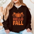 thumbnail image 1 of Hello Fall Pumpkin Distressed - Women's Graphic Sweatshirt, 1 of 21