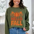 thumbnail image 1 of Hello Fall Pumpkin Distressed - Women's Graphic Sweatshirt, 1 of 21