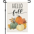 thumbnail image 1 of Hello Fall Pumpkin Garden Flag 12x18 Inch Double Sided Autumn Sign Seasonal Yard Outdoor Thanksgiving Decor DF310, 1 of 6