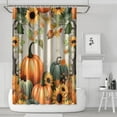 thumbnail image 1 of Hello Fall Pumpkin Maple Leaves Shower Curtain,Washable Bath Curtain with Hooks Basic Polyester Fabric Bathroom Curtains for Thanksgiving Day Fall Party Home Decor, 1 of 5