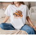thumbnail image 1 of Hello Fall Pumpkin Pickup Truck Gnome Autumn Tree Unisex T-Shirt, up to Size 5XL, 1 of 3