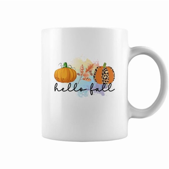 Hello Fall Pumpkins Thanksgiving Season Coffee Mugs