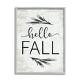 thumbnail image 1 of Hello Fall Rustic Calligraphy Wheat Sprigs Botanical Border Inspirational Graphic Art Framed Art Print Wall Art, 1 of 7