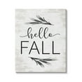 thumbnail image 1 of Hello Fall Rustic Calligraphy Wheat Sprigs Botanical Border Inspirational Graphic Art Gallery-Wrapped Canvas Print Wall Art, 1 of 5
