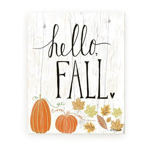 Hello Fall Rustic Wall Sign 12x15 (Unframed)