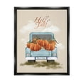 thumbnail image 1 of Hello Fall Seasonal Autumn Pumpkins Holiday Graphic Art Jet Black Framed Art Print Wall Art, 1 of 6