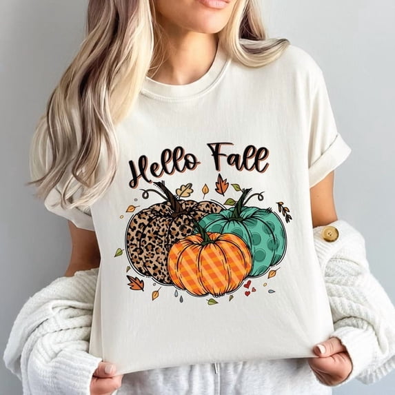 Hello Fall Shirt, Hello Fall Pumpkin Shirt, Autumn Shirt, Happy Fall Shirt, Fall Pumpkin, Autumn Pumpkin Tee, Halloween Shirt