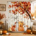 thumbnail image 1 of Hello Fall Shower Curtains for Bathroom, Thanksgiving Pumpkin Tree Maple Leaf Autumn Waterproof Fabric Shower Curtain, Decorative Bathroom Curtain for Bathtub, 72"x72", No Hooks Included, 1 of 9