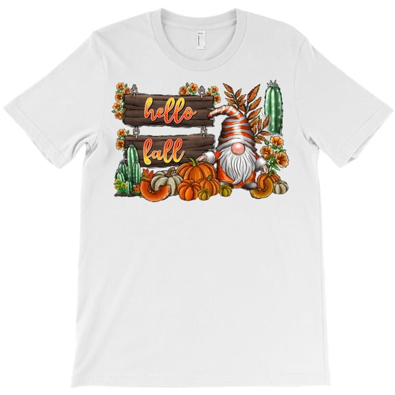 Hello Fall, Simple Bold Autumn Seasonal Graphic Design For - Everyday Gift G5435 Unisex T-Shirt, Up to Size 5XL