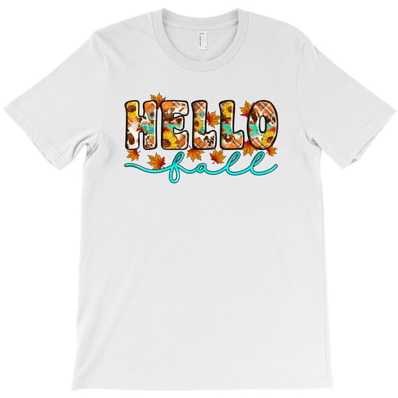 Hello Fall, Simple Bold Autumn Seasonal Graphic Design For Fall - Relaxed Look G17672 Unisex T-Shirt, Up to Size 5XL