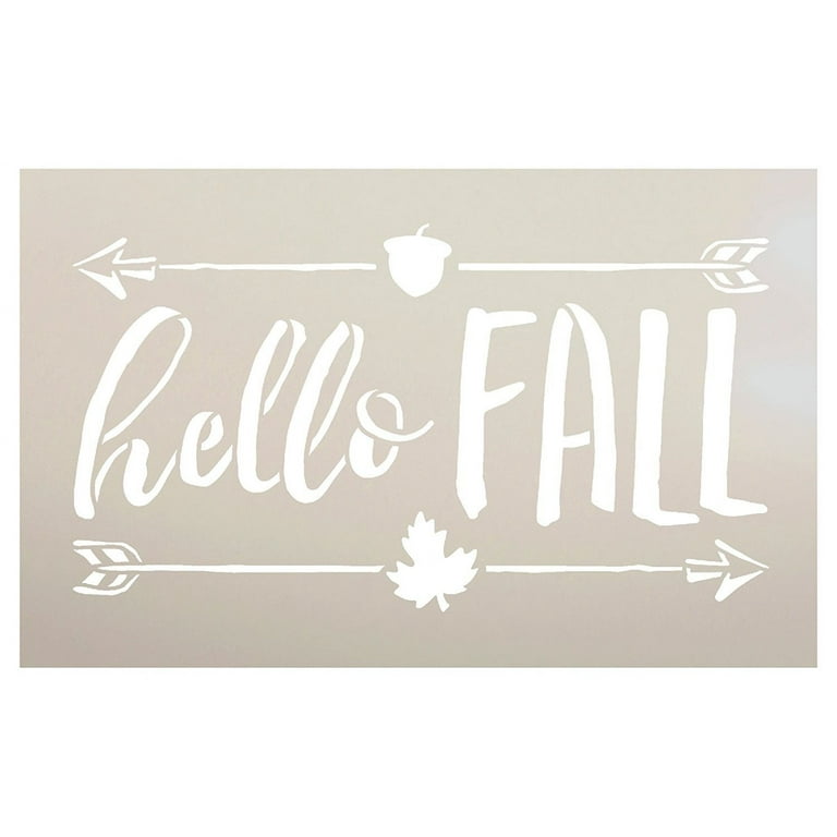 Hello Fall Stencil by StudioR12 Shabby Chic Word Art - Mylar Template Painting, Chalk, Mixed Media Use for Journaling, DIY Home Decor -CHOOSE SIZE 8 hello-fall-stencil-by-studior12-shabby-chic-word-art-mylar-template-painting-chalk-mixed-media-use-for-journaling-diy-home-decor-choose-size-8-x-5-walmart-com