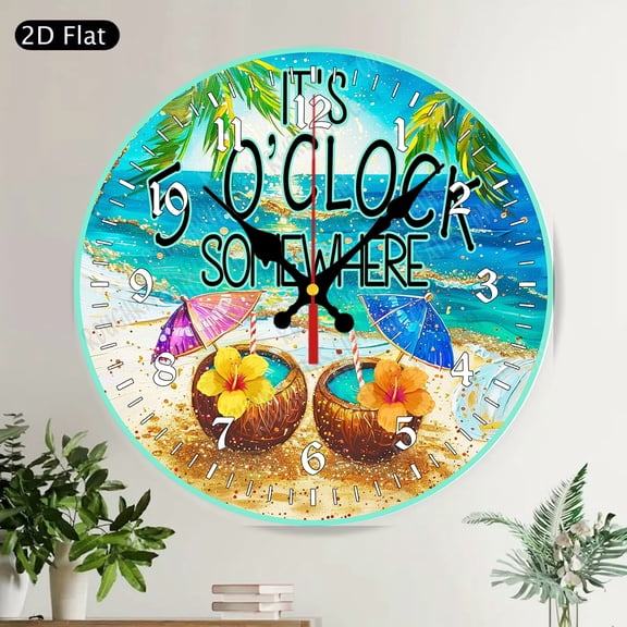 Hello Fall Sunflower Pumpkin Round Wall Clock Rustic Autumn Harvest Silent Home Decor