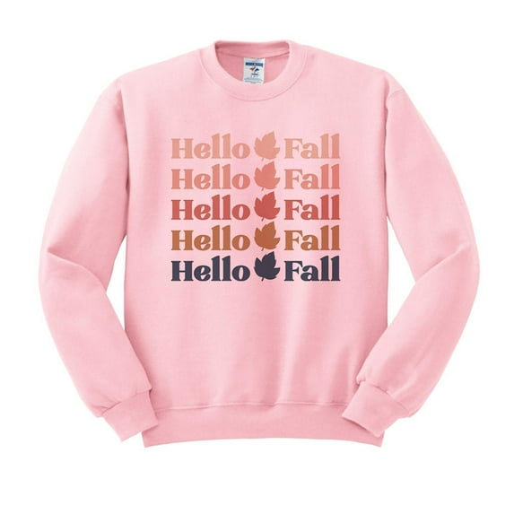 Hello Fall Sweatshirt Unisex 2X-Large Pink