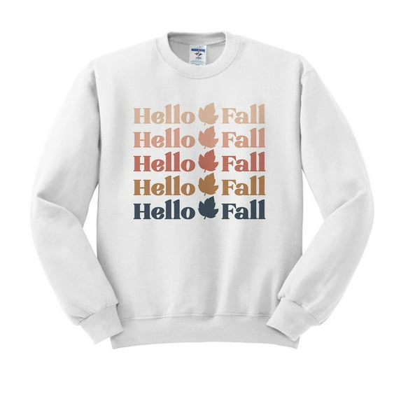 Hello Fall Sweatshirt Unisex Large White