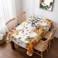 thumbnail image 1 of Hello Fall Table Cloth Waterproof Tablecloths, Orange Pumpkins Thanksgiving Maple Leaf Tablecloth Dining Table Cover for Kitchen Party Tabletop Outdoor, Rectangle Tablecloth 60x102 Inch, 1 of 9