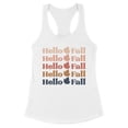 thumbnail image 1 of Hello Fall Tank Top Fitted Racerback Women's Small White, 1 of 5