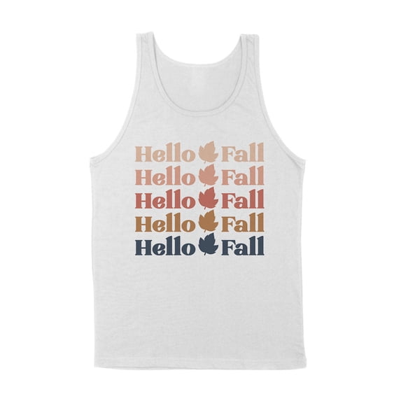Hello Fall Tank Top Unisex Large White