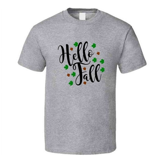 Hello Fall Tee Cool Fall Holiday Autumn Novelty T Shirt