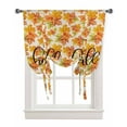 thumbnail image 1 of Hello Fall Tie Up Curtains for Kitchen Bathroom Bedroom Windows 45 Inch Length, Orange Maple Leaf Botanical Thanksgiving Rustic Balloon Drape Curtains Shade Rod Pocket Drapery Curtain Panel, 42"x45", 1 of 7