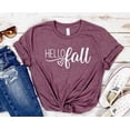 thumbnail image 1 of Hello Fall Tshirt, Fall Tshirt, Thanksgiving, Fall Sayings, Fall Graphics, Soft Unisex Tee, Plus Size Fall Shirt 2Xl 3Xl 4Xl 5Xl 6Xl Tshirt All Size S-5XL, 1 of 5