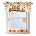 thumbnail image 1 of Hello Fall Valances for Windows, 42 x 18in, Harvest Truck Maple Leaf Pumpkin Thanksgiving Rod Pocket Kitchen Valance Curtain Light Filtering Window Treatments for Living Room Bedroom, 1 Panel, 1 of 7