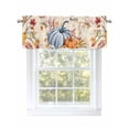 thumbnail image 1 of Hello Fall Valances for Windows Thanksgiving Pumpkin Flower Leaves Retro Texture Kitchen Valance Curtain Rod Pocket Small Curtains for Cafe Bathroom Laundry Basement 42" x 12", 1 of 8