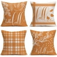 thumbnail image 1 of Hello Fall Yall Pillow Covers Fall Decor Orange Buffalo Plaids Autumn Leaves Maple Trees Throw Pillow Cases 4 Pack Outdoor Farmhouse Decorations Cushion Cover 16x16 Inch for Thanksgiving, 1 of 6