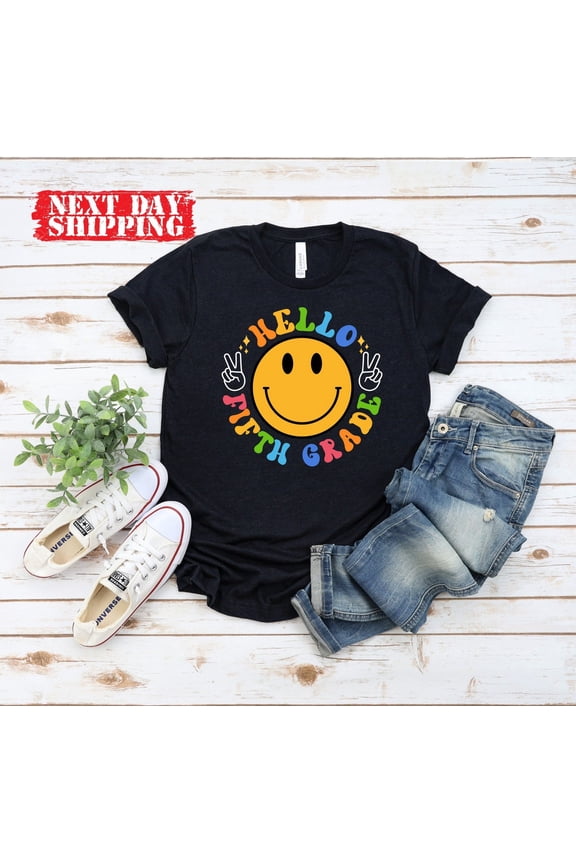 Hello Fifth Grade Back To School Teacher Student Cute T-Shirt - All Size S-5XL