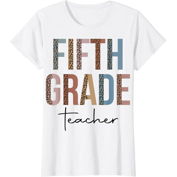 Hello Fifth Grade Leopard First Day of School Teacher Tees T-Shirt