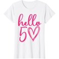 thumbnail image 1 of Hello Fifty 50th Birthday Big Pink Heart T-Shirt, 1 of 3