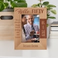thumbnail image 1 of Hello Fifty Personalized Wooden Frame 4" x 6" Brown (Vertical), 1 of 1